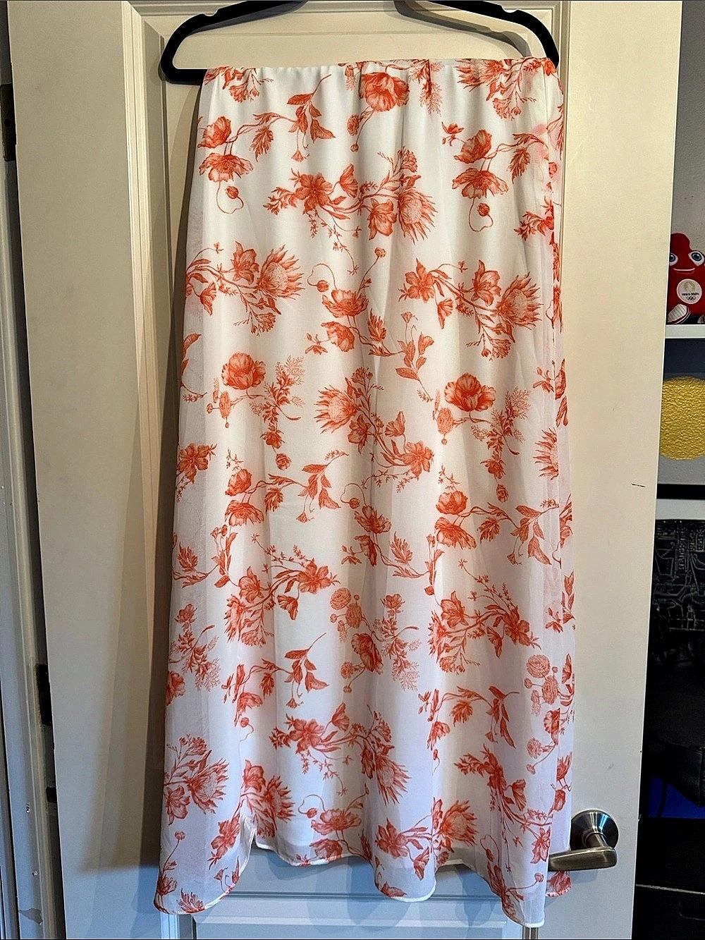 Ted Baker - Floral Maxi Skirt in White & Orange - Size 4 Like New
